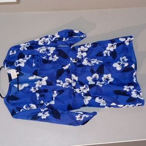 Anthropologie Yumi Kim Tunic Mini Dress Blue Floral Small
